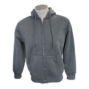 Q-Active Hoodie Mens Large Gray Sherpa Lined Full Zipper Normcore Classic New